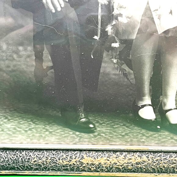 Antique 1920s Framed Photo Man Woman Wedding Roaring Twenties Ornate Wood Frame - Picture 7 of 12